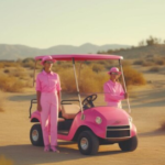 pink golf cart